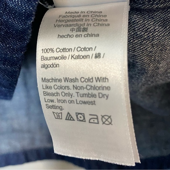 J. Crew Puff Sleeve Smocked Chambray Top - Picture 9 of 10